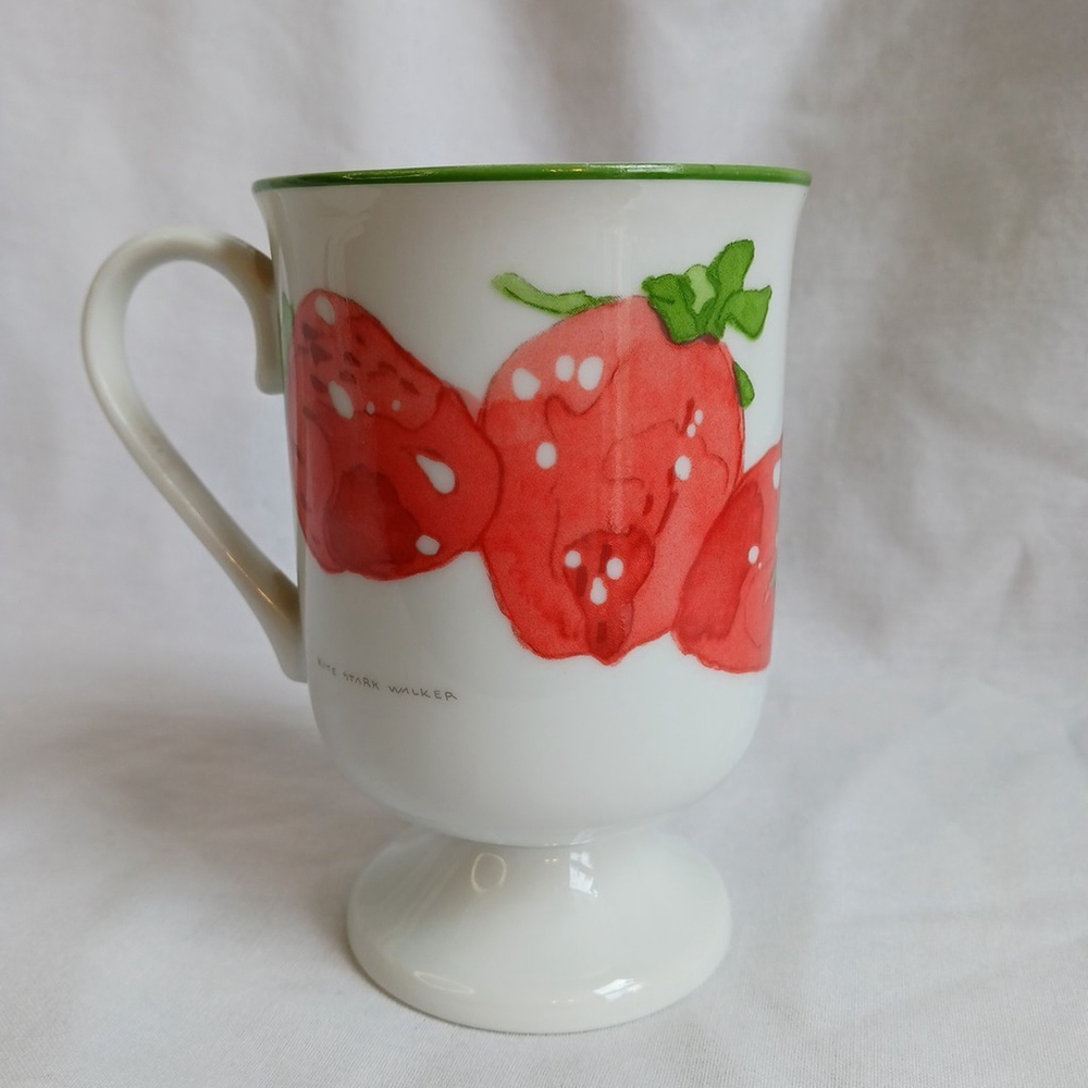 Colonial Candle Vintage Strawberry Pedestal Mug Kate Stark Walker